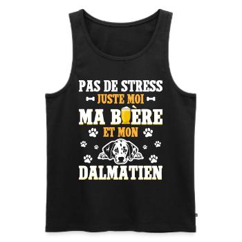 Humour Apéro Bière Papa Chien Dalmatien - Débardeur bio Premium Homme - noir - Devant - Michal (187cm)