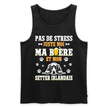 Bière Papa Chien Setter Irlandais - Débardeur bio Premium Homme - noir - Devant - AI Model Male 178 light (178cm)