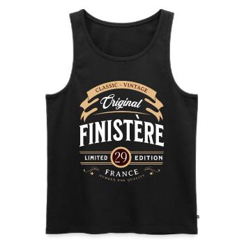Vintage Finistère Département France - Débardeur bio Premium Homme - noir - Devant - AI Model Male 178 light (178cm)