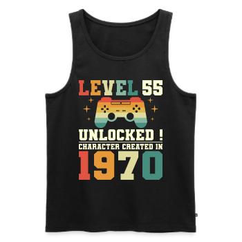 Level 55 Anniversary Gamer 55 Years - Men's Premium Organic Tank Top - black - Front - AI Model Male 178 light (178cm)