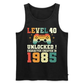 Level 40 Jubiläums-Gamer 40 Jahre - Männer Premium Bio Tank Top - Schwarz - Vorne - AI Model Male 178 light (178cm)