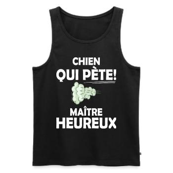 Humour Beauf Chien Cadeau Humour Chien - Débardeur bio Premium Homme - charbon - Devant - Alexander (188cm)