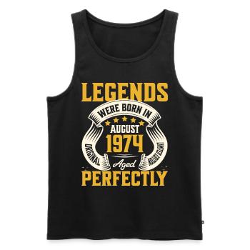 50. Jahrestag August Jahr 1974 - Männer Premium Bio Tank Top - Schwarz - Vorne - Michal (187cm)