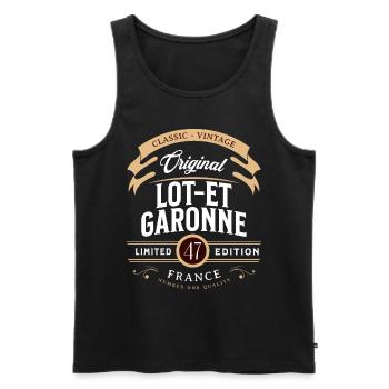 Lot-et-Garonne Département France - Débardeur bio Premium Homme - noir - Devant - AI Model Male 178 light (178cm)