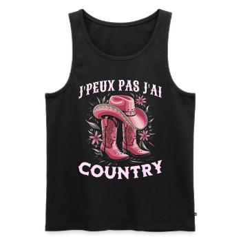 Femme Humour Danse Country Western - Débardeur bio Premium Homme - noir - Devant - Michal (187cm)