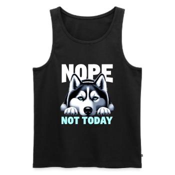 Nope Not Today Lazy Husky - Débardeur bio Premium Homme - noir - Devant - Michal (187cm)