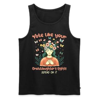 Grandma Feminism Little Girl Granny - Men's Premium Organic Tank Top - black - Front - Michal (187cm)