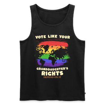 Grandma Feminism Little Girl Granny - Men's Premium Organic Tank Top - black - Front - Michal (187cm)