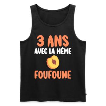 Marié 3 Ans Homme 3 Ans De Mariage - Débardeur bio Premium Homme - noir - Devant - Michal (187cm)
