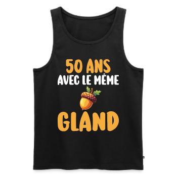 Mariée 50 Ans Femme 50 Ans De Mariage - Débardeur bio Premium Homme - noir - Devant - AI Model Male 178 light (178cm)