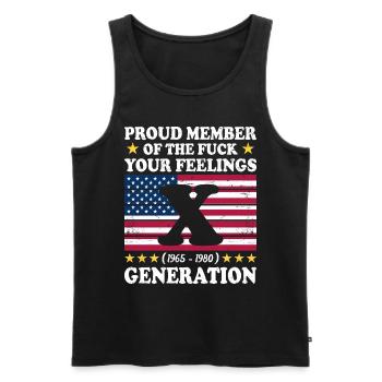 USA Vintage Generation X Gift Idea - Men's Premium Organic Tank Top - black - Front - Michal (187cm)