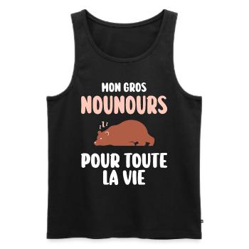 Humour Fille Mariage Future Mariée EVF - Débardeur bio Premium Homme - noir - Devant - Michal (187cm)