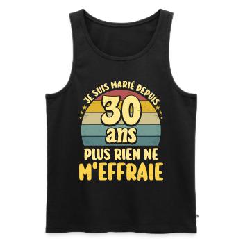 Marié 30 Ans Fête 30 Ans De Mariage - Débardeur bio Premium Homme - noir - Devant - Michal (187cm)