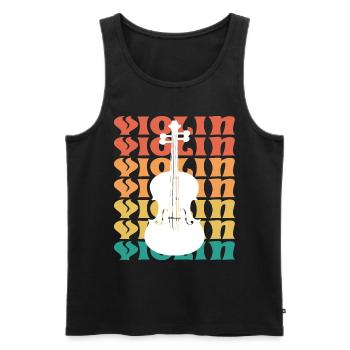 Vintage Geige Musiker Geiger Geiger - Männer Premium Bio Tank Top - Schwarz - Vorne - Michal (187cm)