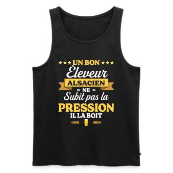 Éleveur Alsacien Alsace Éleveur - Débardeur bio Premium Homme - noir - Devant - Michal (187cm)