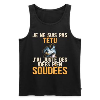 I'm not stubborn humor welder - Men's Premium Organic Tank Top - black - Front - AI Model Male 178 light (178cm)