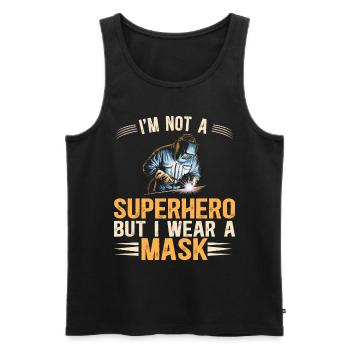 Superhero Humor Welder - Men's Premium Organic Tank Top - black - Front - Michal (187cm)