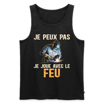 I can't humor welder - Men's Premium Organic Tank Top - black - Front - Michal (187cm)