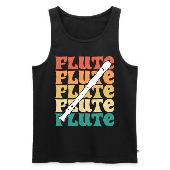 Vintage Flute Musician Flutist - Men's Premium Organic Tank Top - black - Front - Michal (187cm)