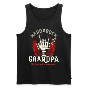 Opa Rock Vintage Opa Wippe - Männer Premium Bio Tank Top - Schwarz - Vorne - AI Model Male 178 light (178cm)