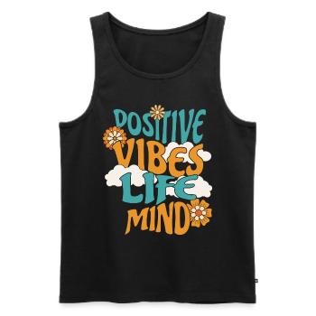 Rétro Slogan Femme Positive - Débardeur bio Premium Homme - noir - Devant - AI Model Male 178 light (178cm)