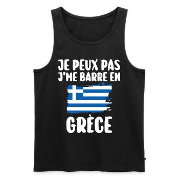 J'Me Barre En Grèce Voyage Cadeau - Débardeur bio Premium Homme - noir - Devant - Michal (187cm)