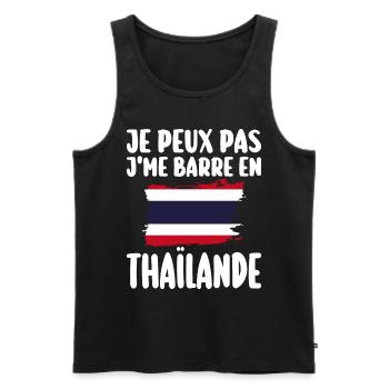 J'Me Barre En Thaïlande Voyage Cadeau - Débardeur bio Premium Homme - noir - Devant - Michal (187cm)