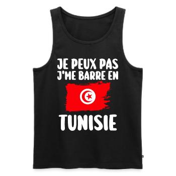 J'Me Barre En Tunisie Voyage Cadeau - Débardeur bio Premium Homme - noir - Devant - Michal (187cm)