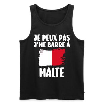 J'Me Barre à Malte Voyage Cadeau - Débardeur bio Premium Homme - noir - Devant - Michal (187cm)