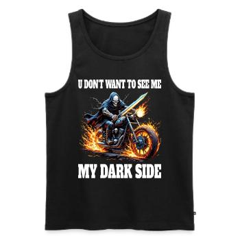 Mon Côté Obscur Meme Squelette - Débardeur bio Premium Homme - noir - Devant - AI Model Male 178 light (178cm)