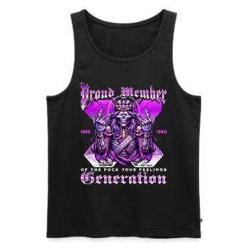 Skull Rock Humor Generation X - Men's Premium Organic Tank Top - black - Front - AI Model Male 178 light (178cm)