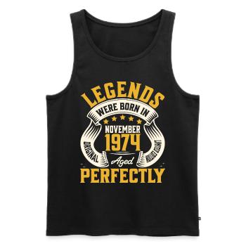 Jahr 1974 50. Jahrestag des Novembers - Männer Premium Bio Tank Top - Schwarz - Vorne - Michal (187cm)
