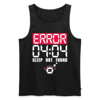 Humour Error 04 04 Sommeil Insomnie - Débardeur bio Premium Homme - noir - Devant - AI Model Male 178 light (178cm)