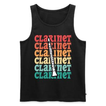 Clarinette Vintage Clarinettiste - Débardeur bio Premium Homme - noir - Devant - Michal (187cm)
