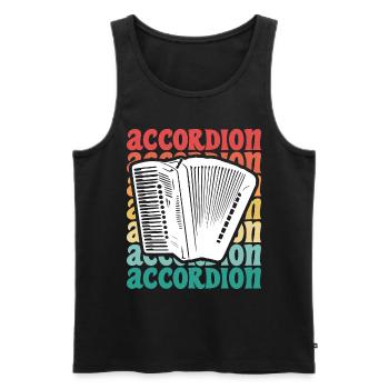 Accordéon Vintage Accordéoniste - Débardeur bio Premium Homme - noir - Devant - Michal (187cm)