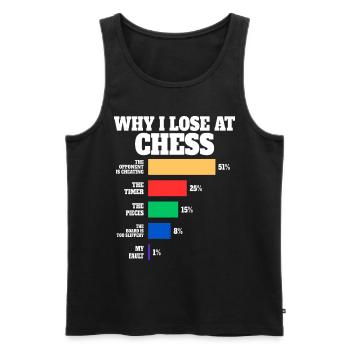 Schachspieler Humor Schach - Männer Premium Bio Tank Top - Schwarz - Vorne - AI Model Male 178 light (178cm)
