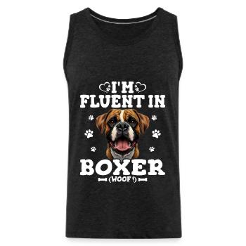 Parler Le Boxer Humour Chien Boxer - Débardeur bio Premium Homme - charbon - Devant - Alexander (188cm)
