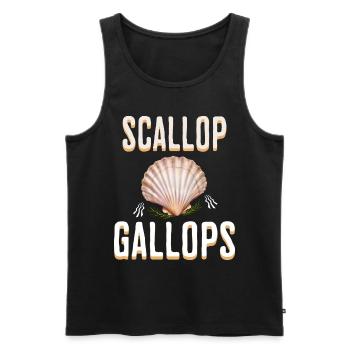 Humour Scallop Gallops Meme - Débardeur bio Premium Homme - noir - Devant - AI Model Male 178 light (178cm)