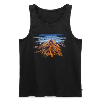 Mountain - Men's Premium Organic Tank Top - black - Front - Michal (187cm)