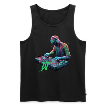 Disc jockey - Men's Premium Organic Tank Top - black - Front - Michal (187cm)