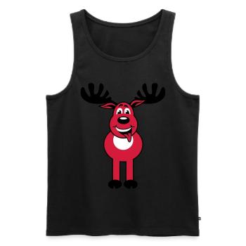 Deer Rudolph 3c Funny cartoon character - Men's Premium Organic Tank Top - black - Front - Michal (187cm)