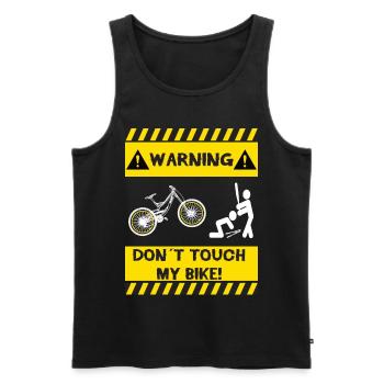 Warning! Don't touch my bike - Men's Premium Organic Tank Top - black - Front - AI Model Male 178 light (178cm)