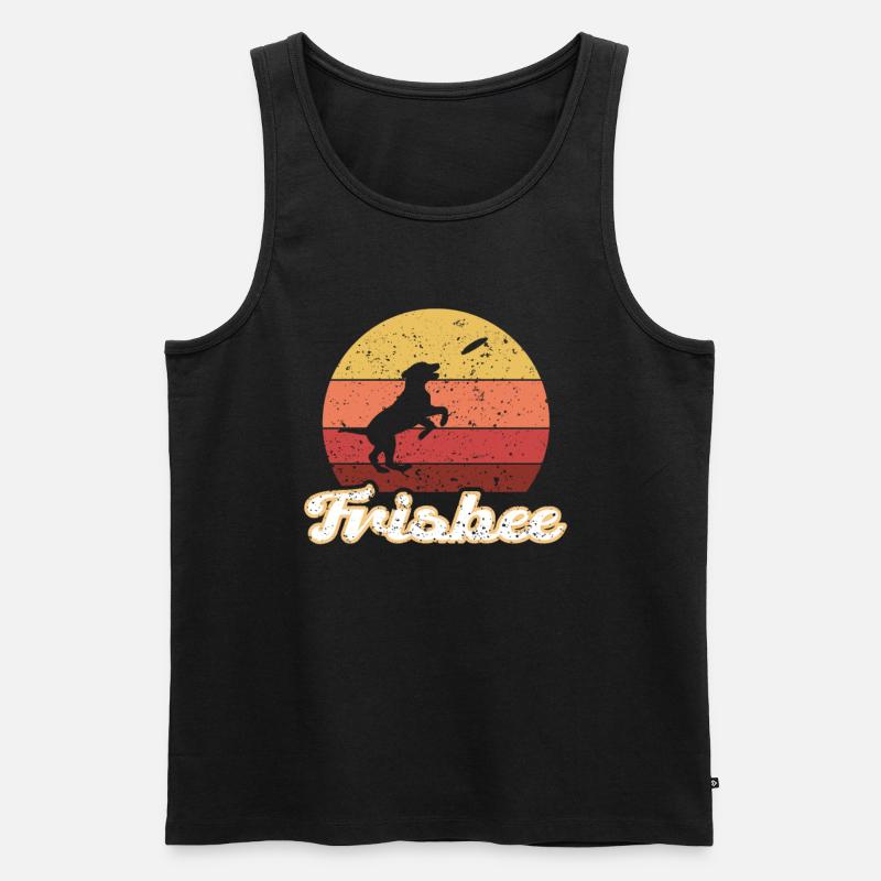 Frisbee Discgolf Hund Geschenkidee - Männer Premium Bio Tank Top - Schwarz