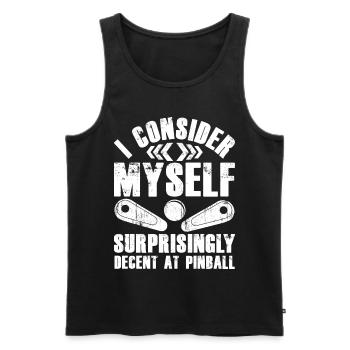 Retro Pinball Flipper Vintage Arcade Gaming - Männer Premium Bio Tank Top - Schwarz - Vorne - Michal (187cm)