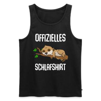 T-shirt de nuit officiel Meerkat - Débardeur bio Premium Homme - noir - Devant - Michal (187cm)