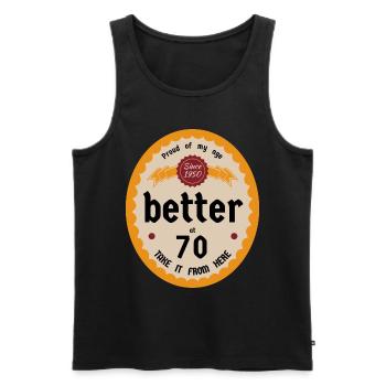 Mieux à 70 ans - Débardeur bio Premium Homme - noir - Devant - Michal (187cm)