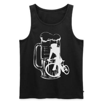 Cyclisme cadeau pour grand-père et cycliste sur VTT - Débardeur bio Premium Homme - noir - Devant - Michal (187cm)
