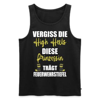 Feuerwehr Feuerwehrfrau Higheels Geschenk - Männer Premium Bio Tank Top - Schwarz - Vorne - Michal (187cm)