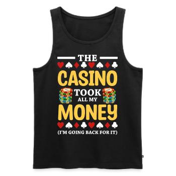 Jeu de cartes Ace - Débardeur bio Premium Homme - noir - Devant - AI Model Male 178 light (178cm)