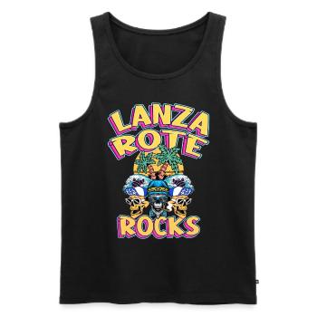 Lanzarote Sommer Sonne Strand Palmen Totenkopf - Männer Premium Bio Tank Top - Schwarz - Vorne - AI Model Male 178 light (178cm)